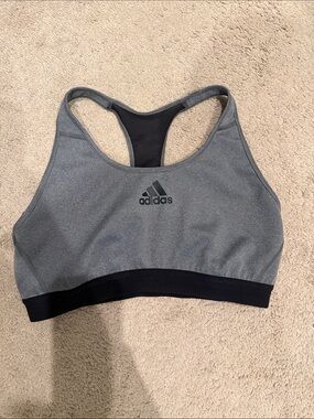 adidas Grey and Black Racerback Sports Bra